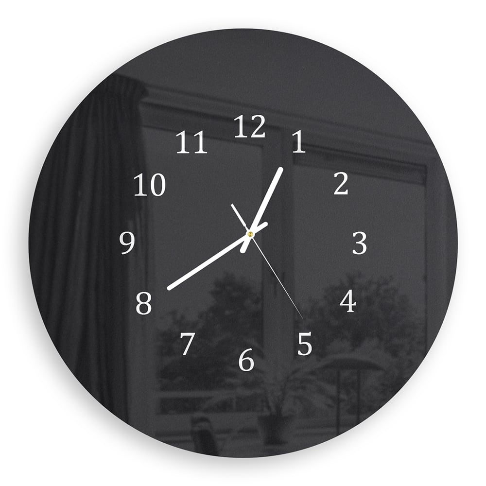 Wandklok Rond 30cm - Gehard Glas - Mat Zwart