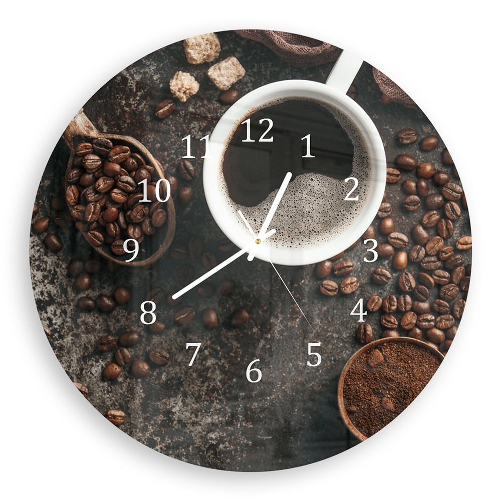 Wandklok Rond 30cm - Gehard Glas - Koffie en Bonen