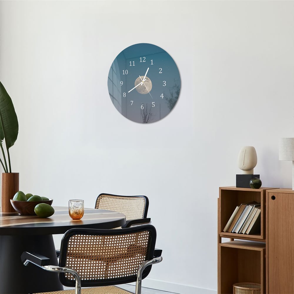 Wandklok Rond 30cm - Gehard Glas - Volle Maan