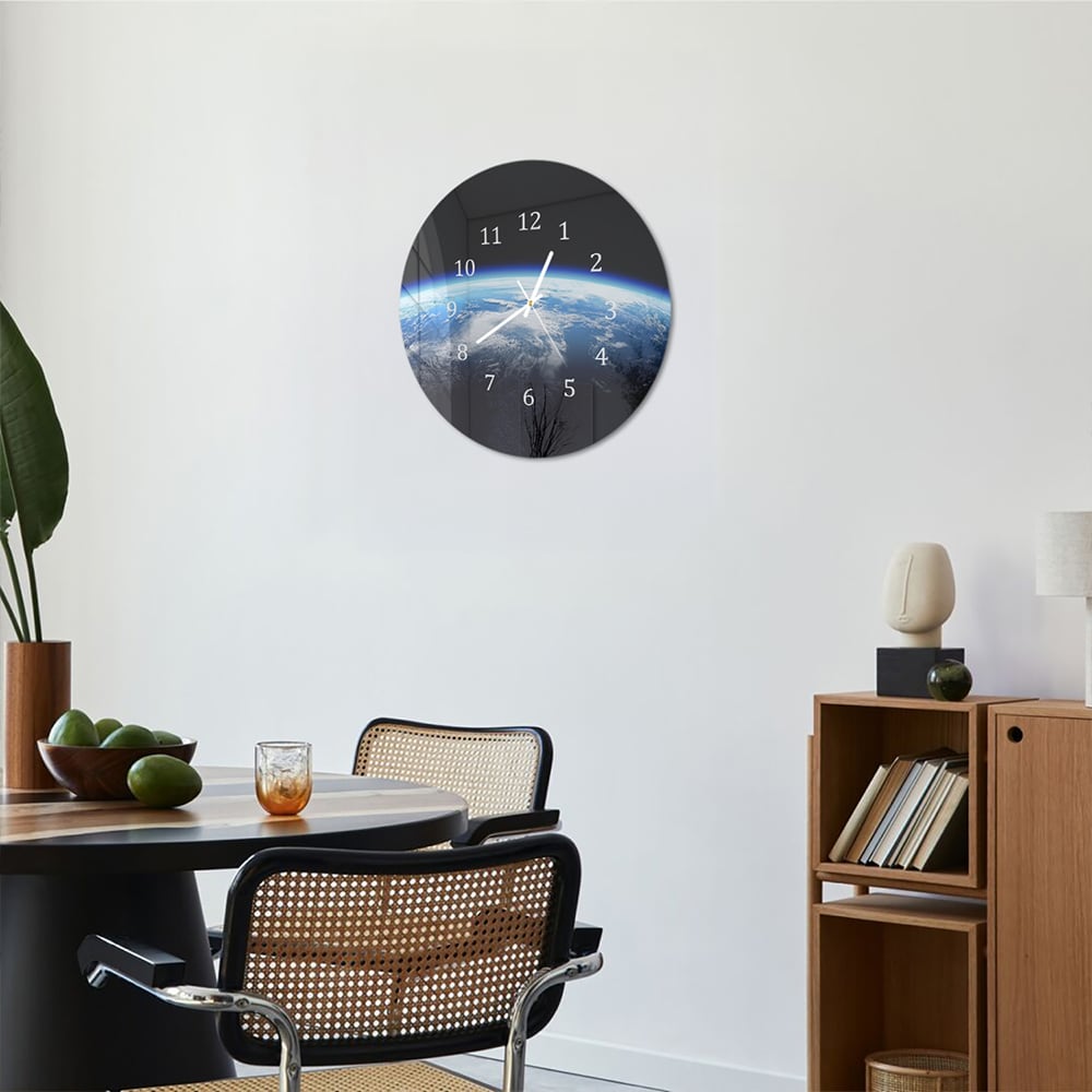 Wandklok Rond 30cm - Gehard Glas - Planeet Aarde