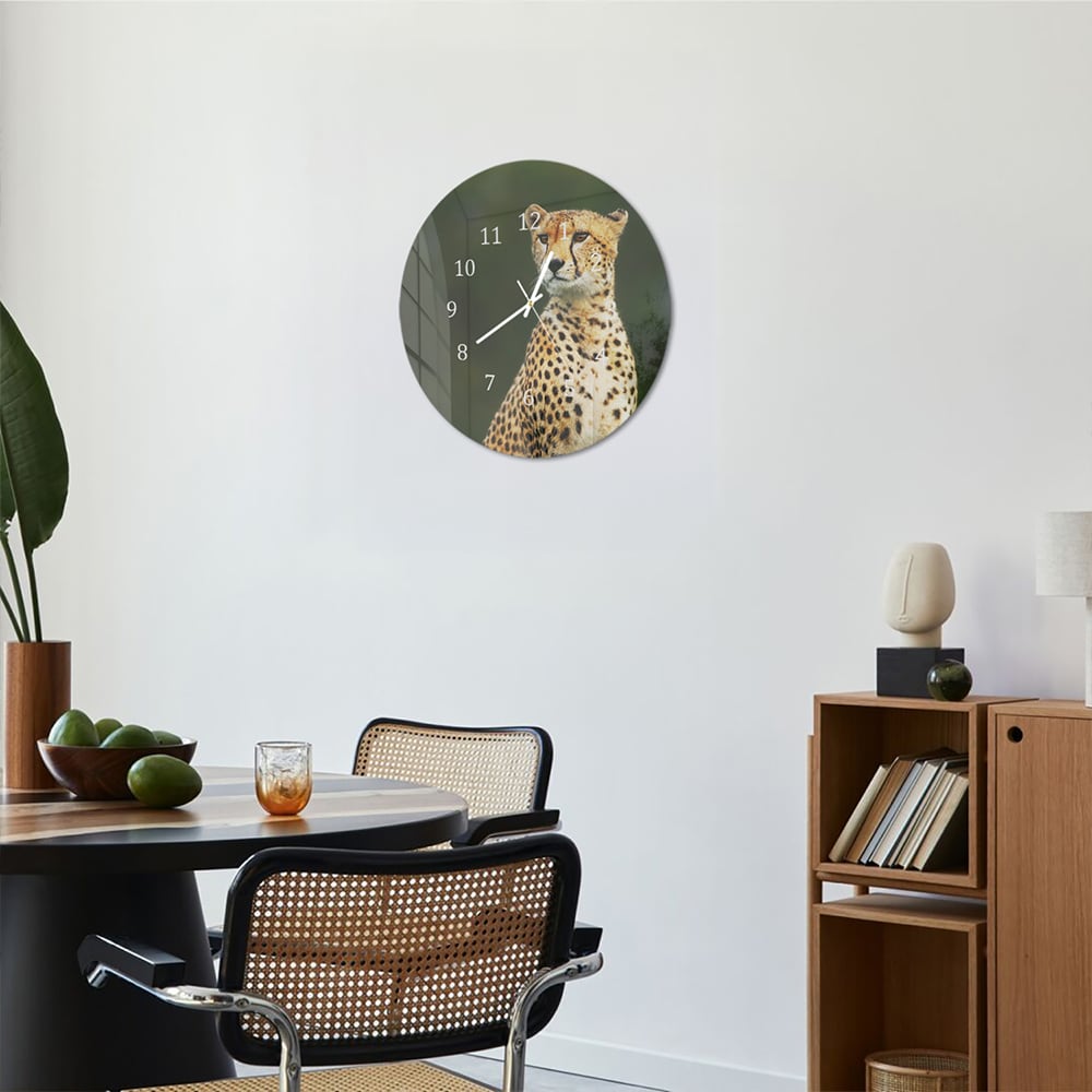 Wandklok Rond 30cm - Gehard Glas - Wilde Cheetah