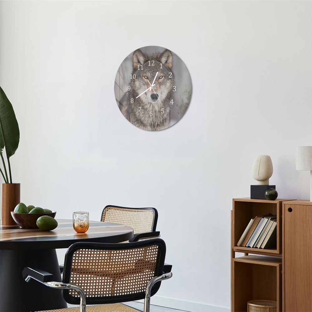 Wandklok Rond 30cm - Gehard Glas - Grijze Wolf