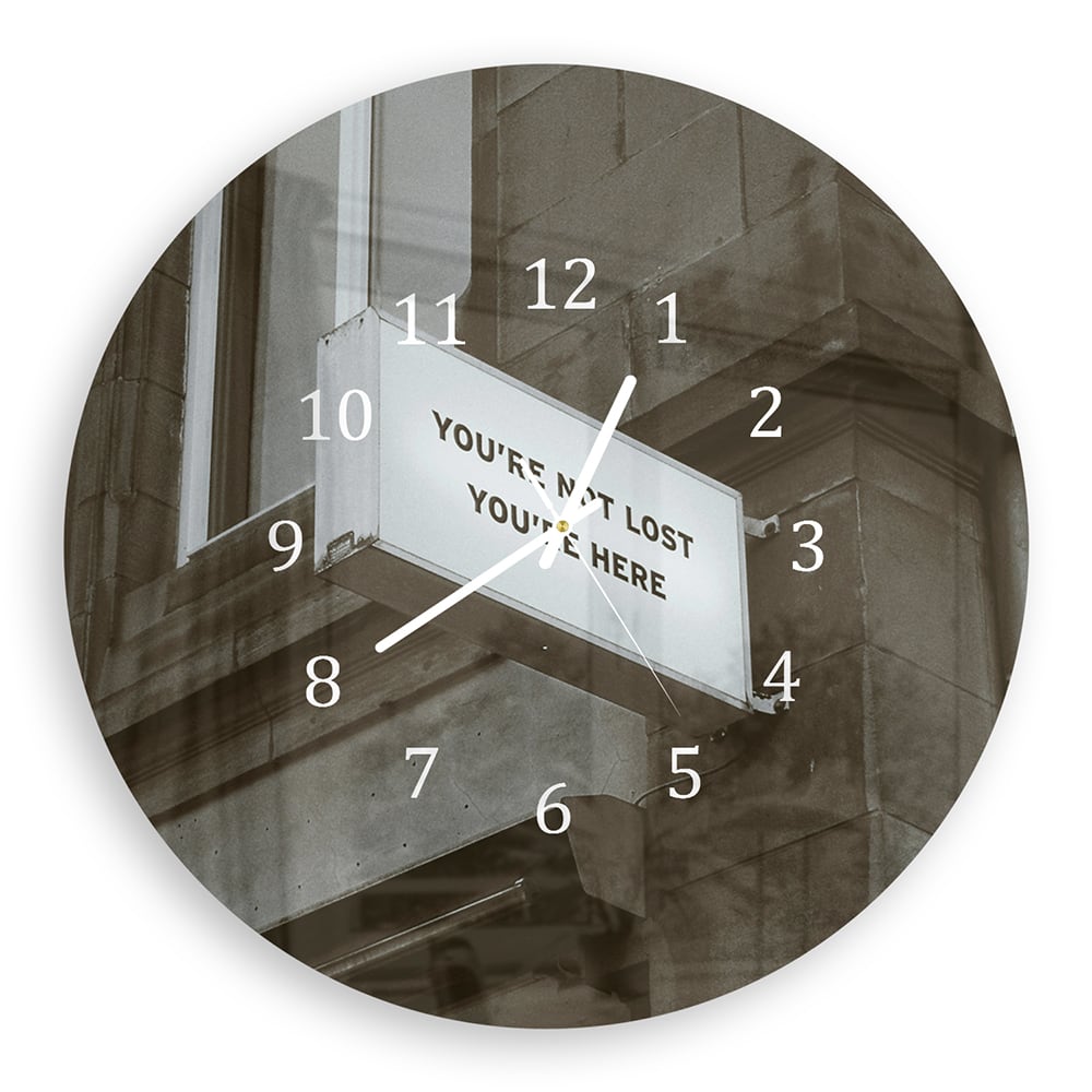 Wandklok Rond 30cm - Gehard Glas - Quote op Bord