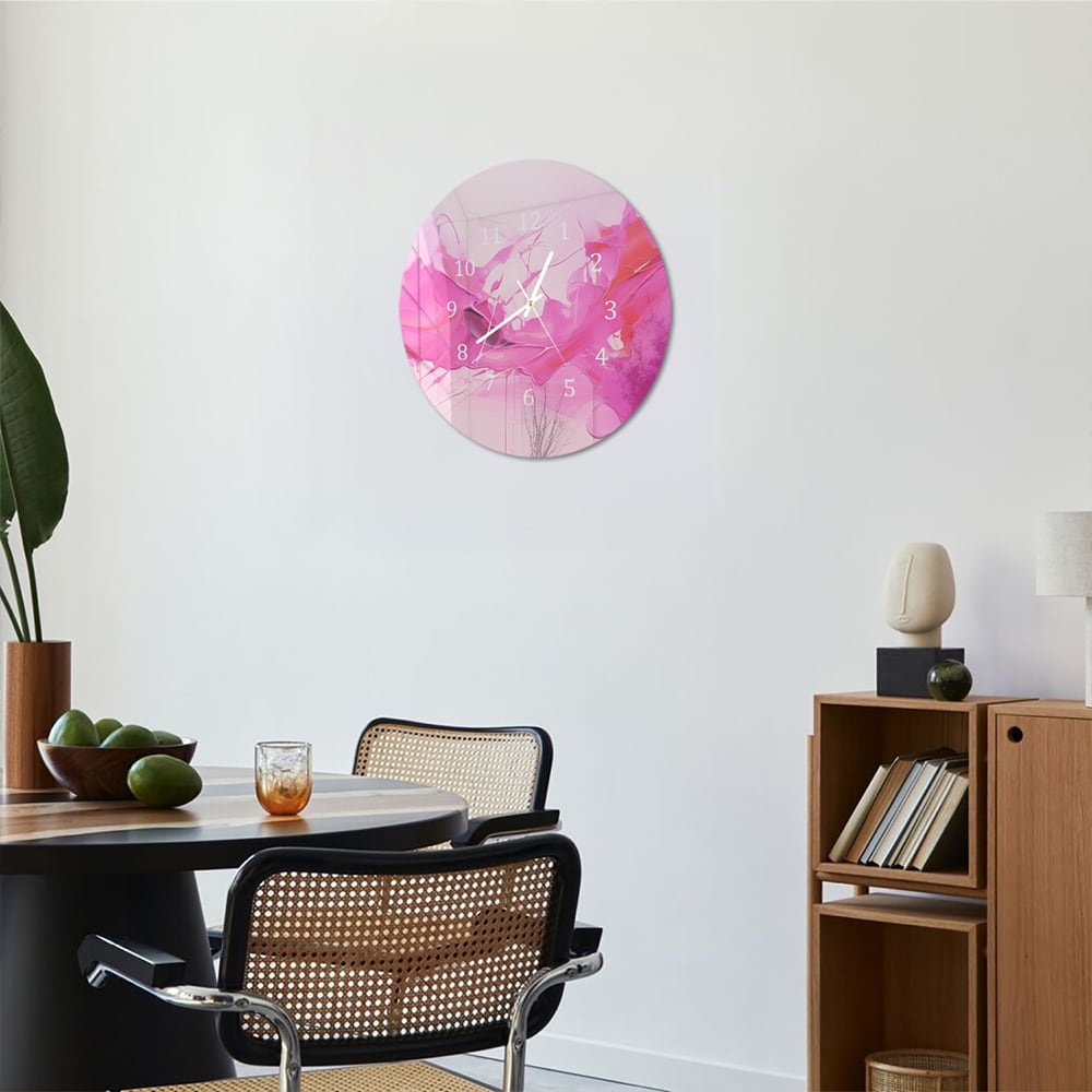 Wandklok Rond 30cm - Gehard Glas - Abstracte Verf Kunst