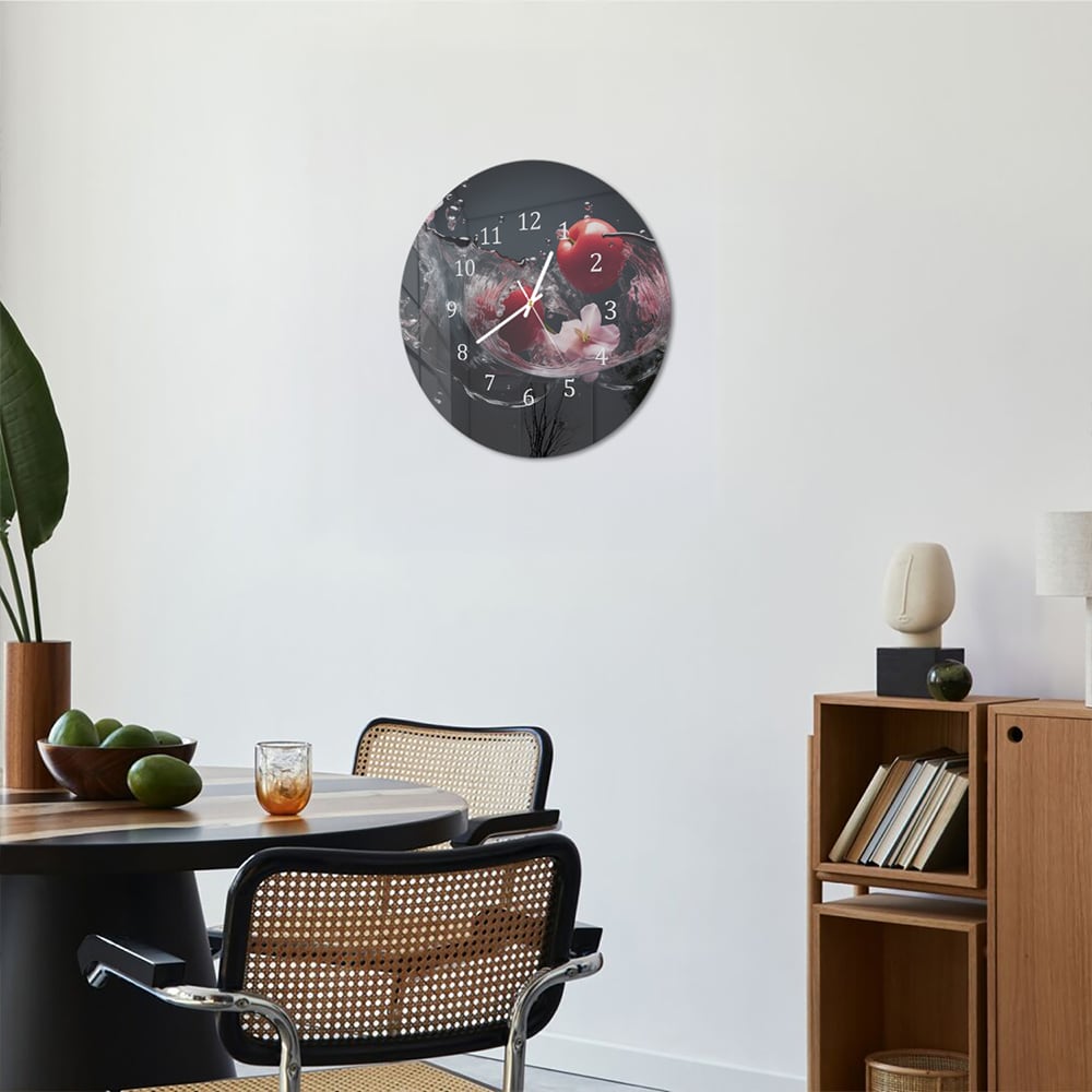 Wandklok Rond 30cm - Gehard Glas - Tomaten Splash