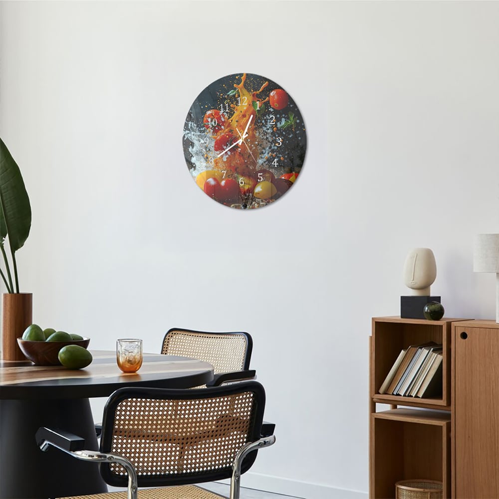 Wandklok Rond 30cm - Gehard Glas - Groenten Splash