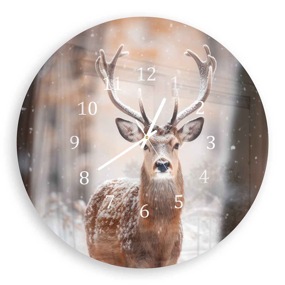 Wandklok Rond 30cm - Gehard Glas - Hert in de Winter