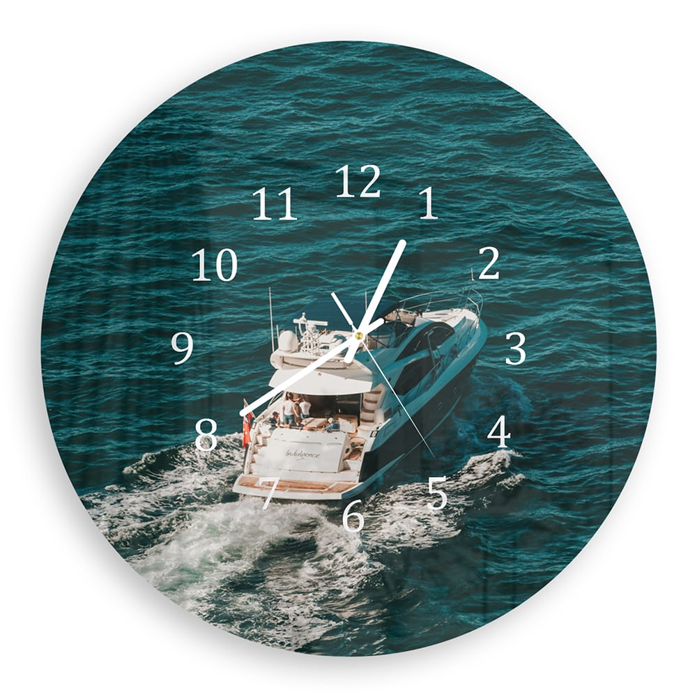 Wandklok Rond 30cm - Gehard Glas - Yacht op het water