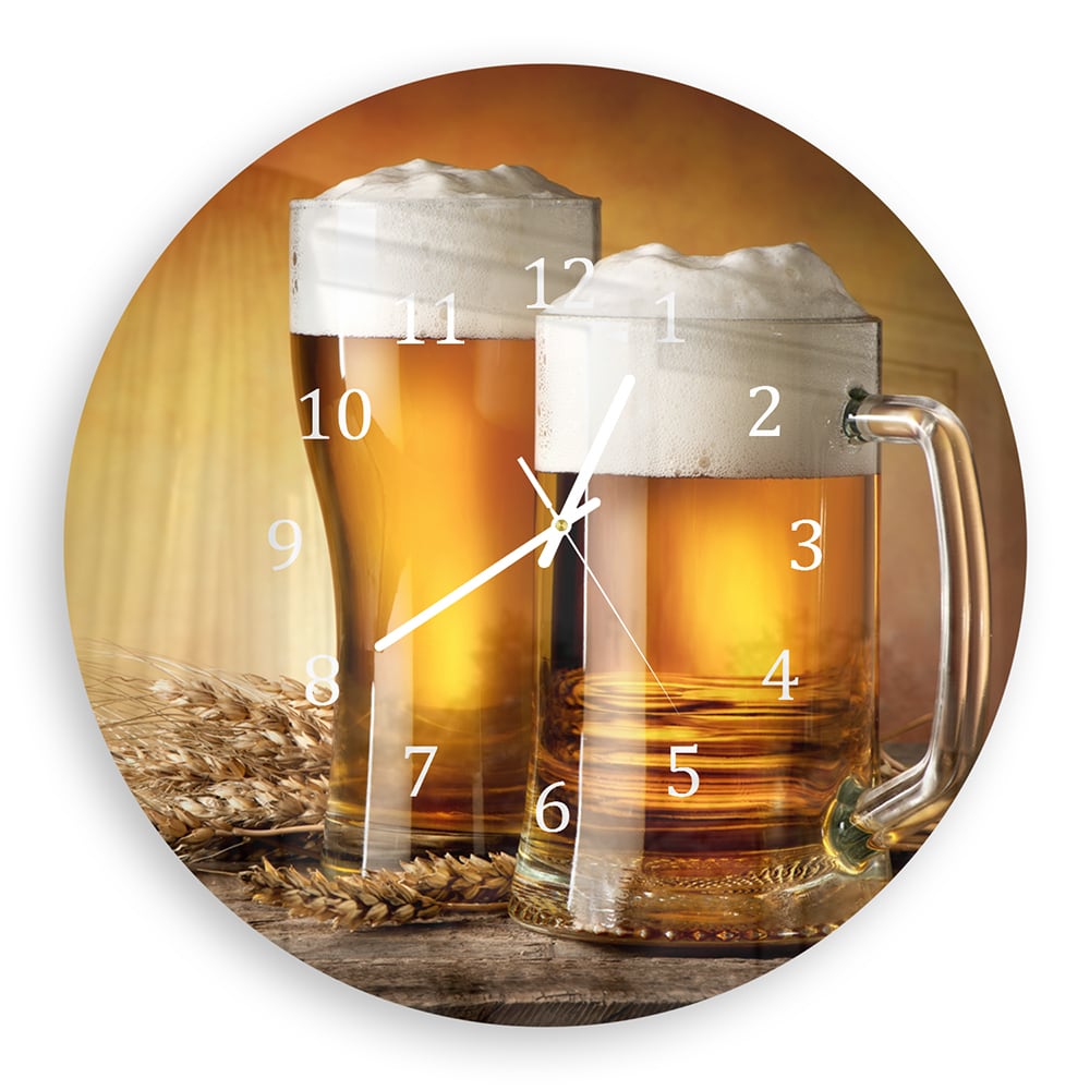 Wandklok Rond 30cm - Gehard Glas - Bier en Gerst