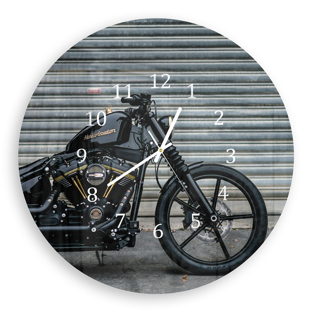 Wandklok Rond 30cm - Gehard Glas - Harley Davidson