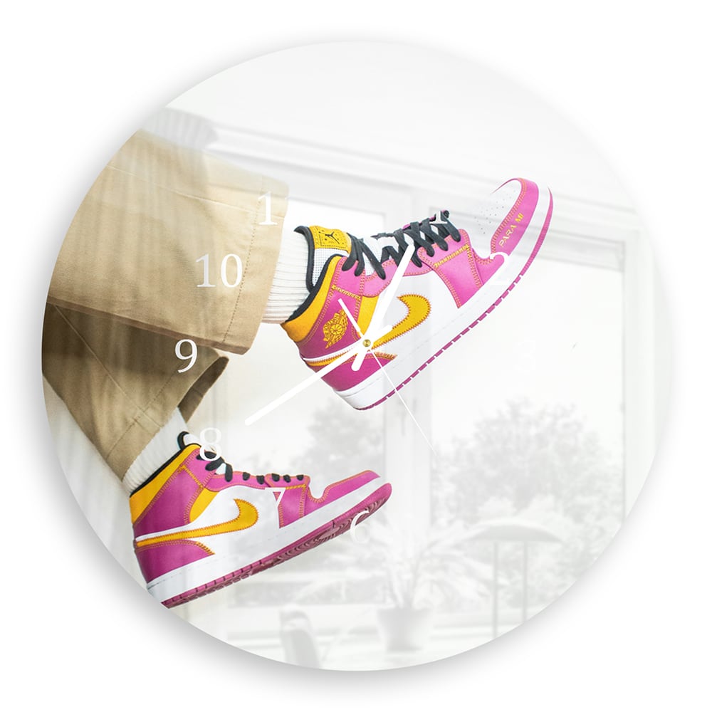 Wandklok Rond 30cm - Gehard Glas - Roze Jordans