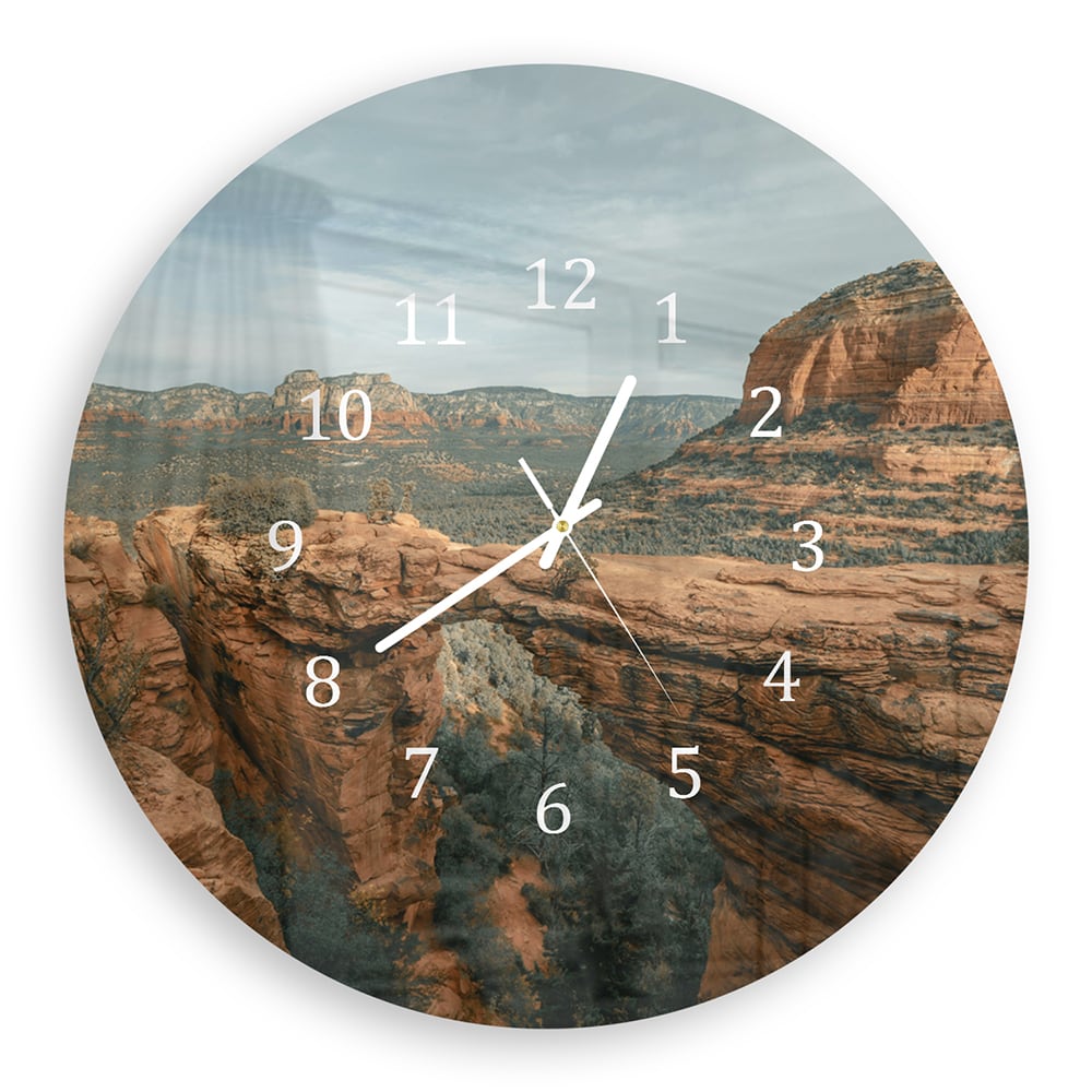 Wandklok Rond 30cm - Gehard Glas - Rotsen in de Canyons