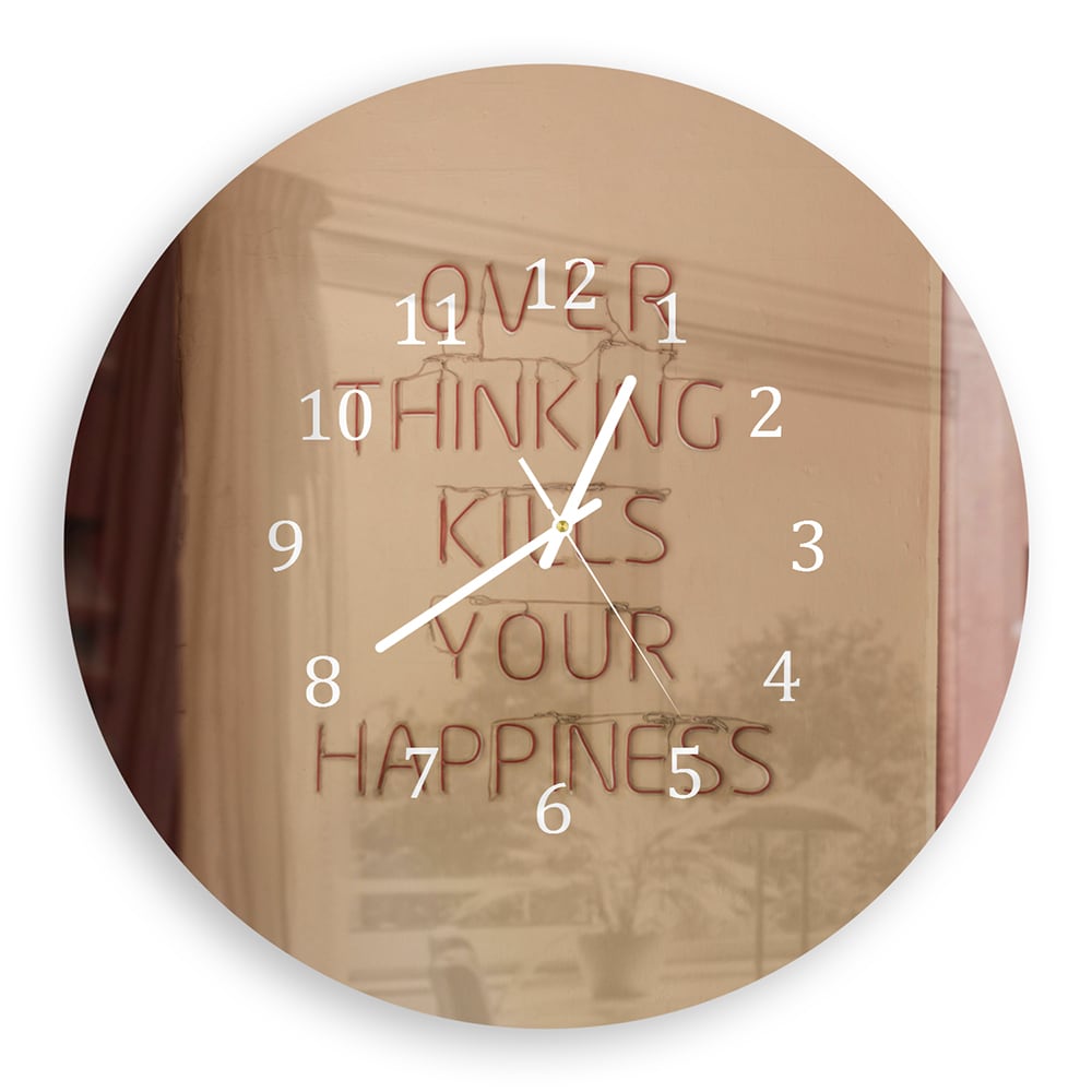 Wandklok Rond 30cm - Gehard Glas - Overthinking Kills Your Happines