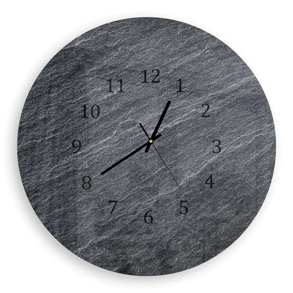 Wandklok Rond 30cm - Gehard Glas - Donker Grijs Leisteen