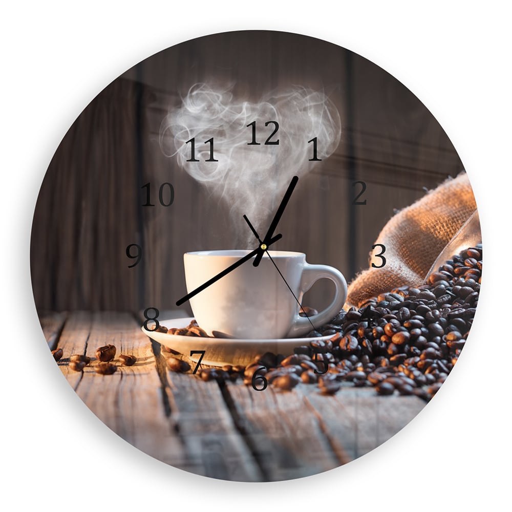 Wandklok Rond 30cm - Gehard Glas - Koffie Moment