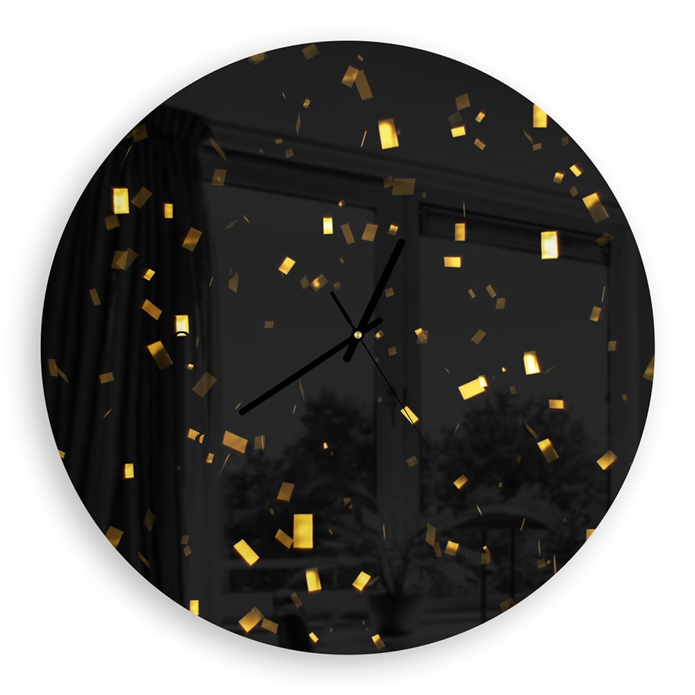 Wandklok Rond 30cm - Gehard Glas - Gouden Confetti