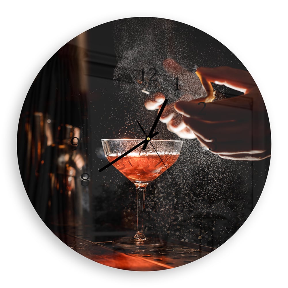 Wandklok Rond 30cm - Gehard Glas - Elegante Cocktail