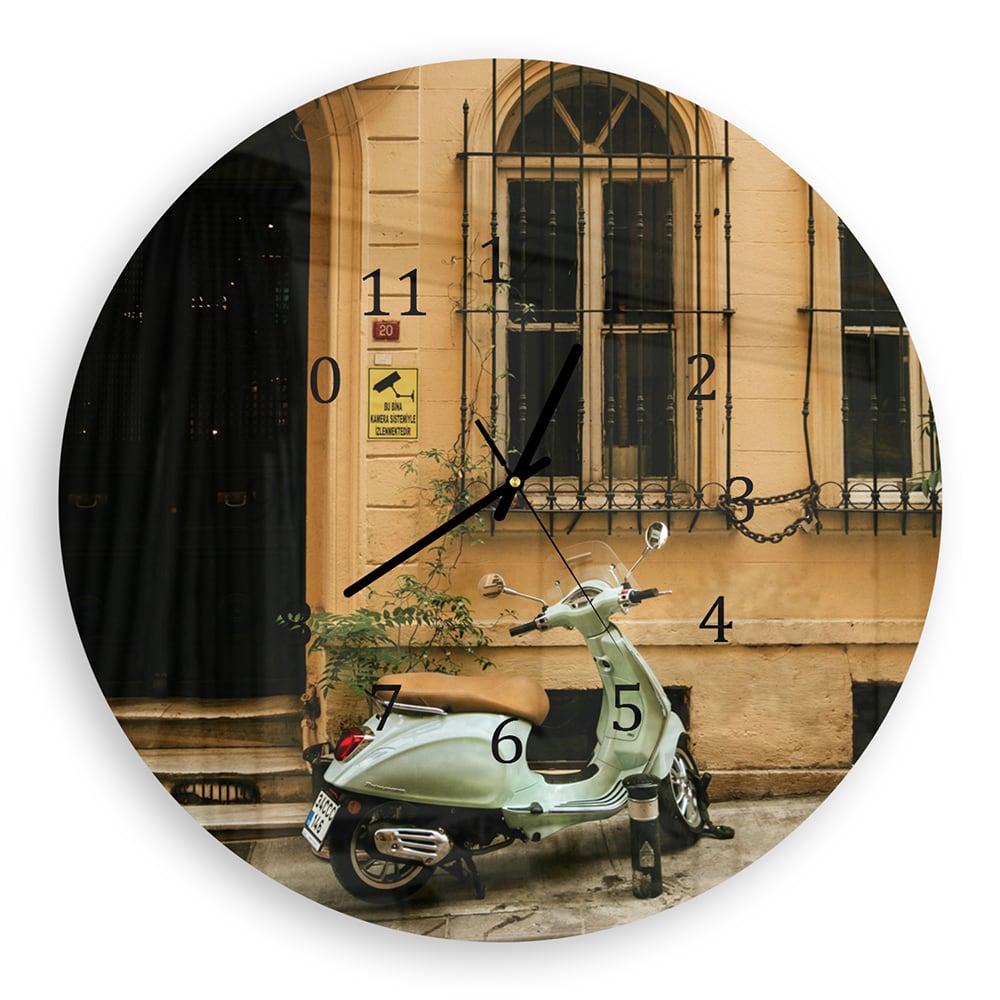 Wandklok Rond 30cm - Gehard Glas - Vespa Groen