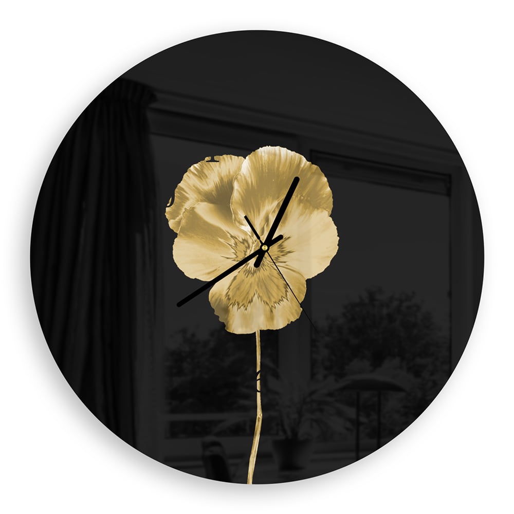 Wandklok Rond 30cm - Gehard Glas - Gouden Viooltje