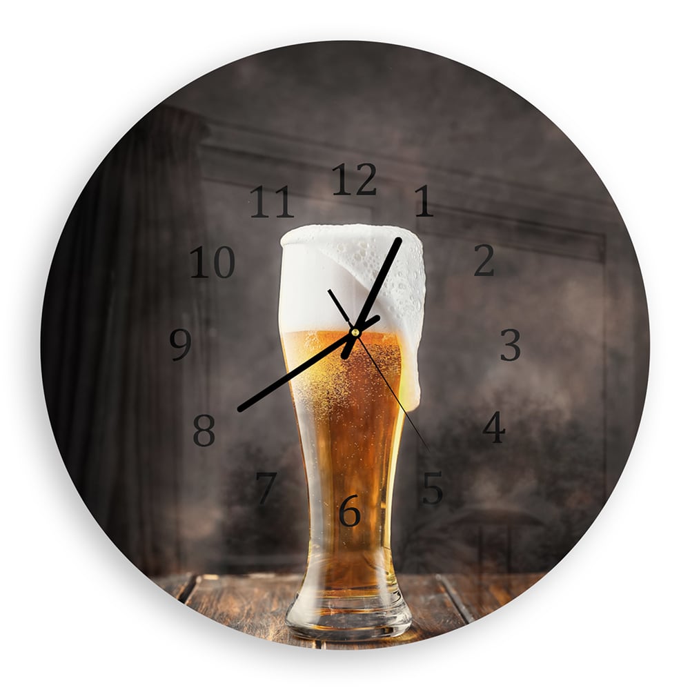 Wandklok Rond 30cm - Gehard Glas - Verfrissend Bier