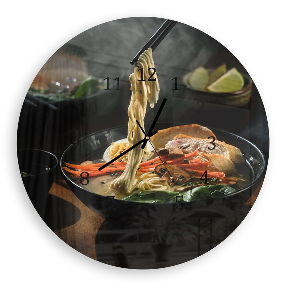 Wandklok Rond 30cm - Gehard Glas - Verse Ramen Noodles