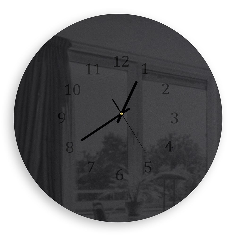 Wandklok Rond 30cm - Gehard Glas - Mat Zwart