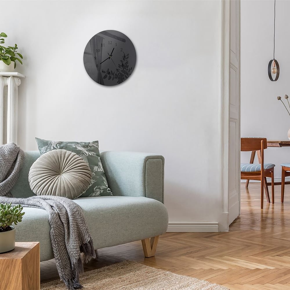Wandklok Rond 30cm - Gehard Glas - Mat Zwart