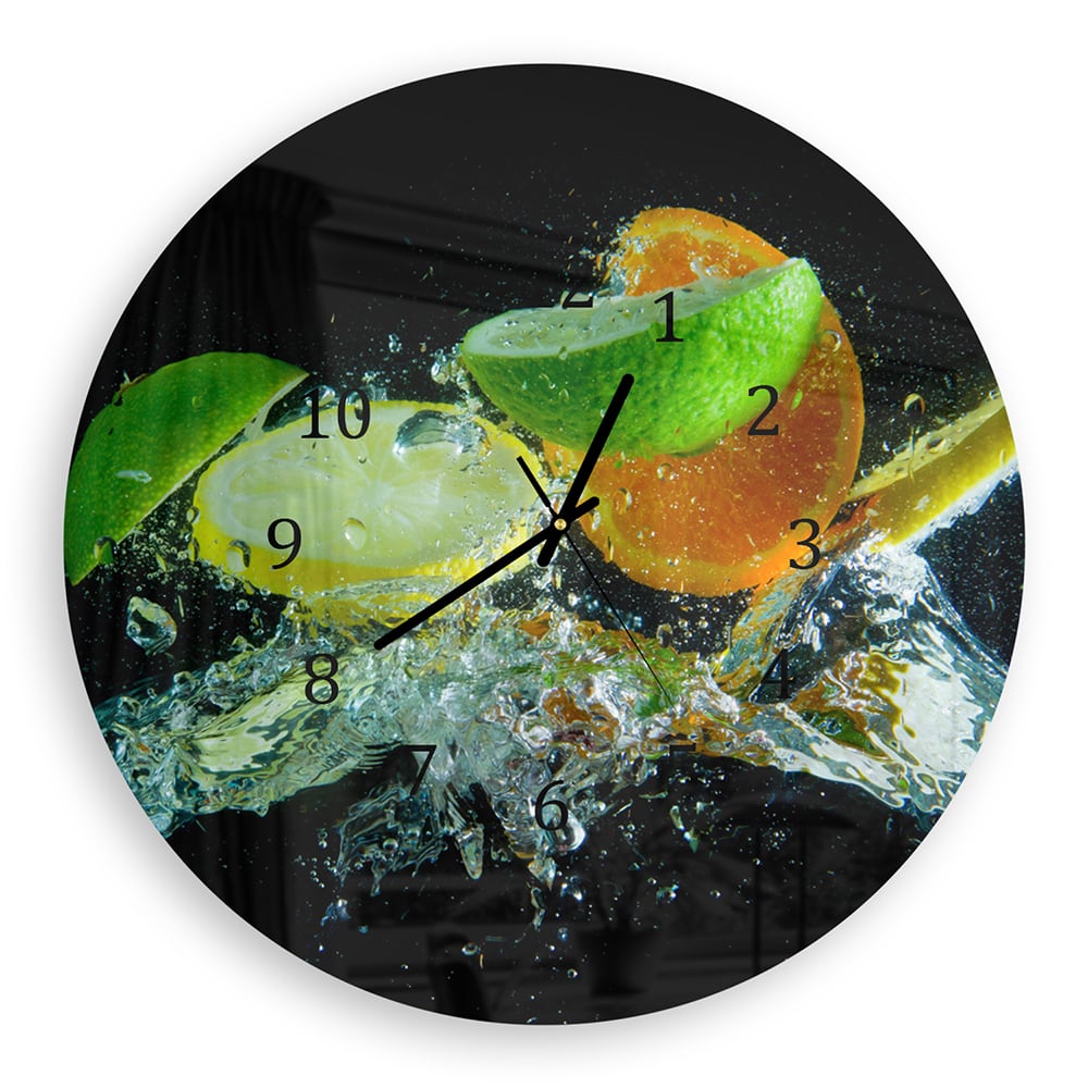 Wandklok Rond 30cm - Gehard Glas - Citrus Splash