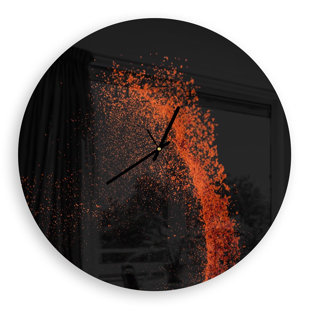 Wandklok Rond 30cm - Gehard Glas - Paprika Poeder