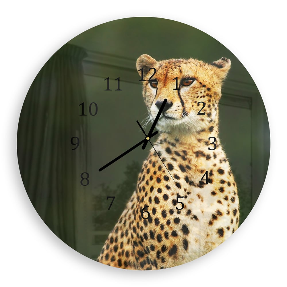 Wandklok Rond 30cm - Gehard Glas - Wilde Cheetah