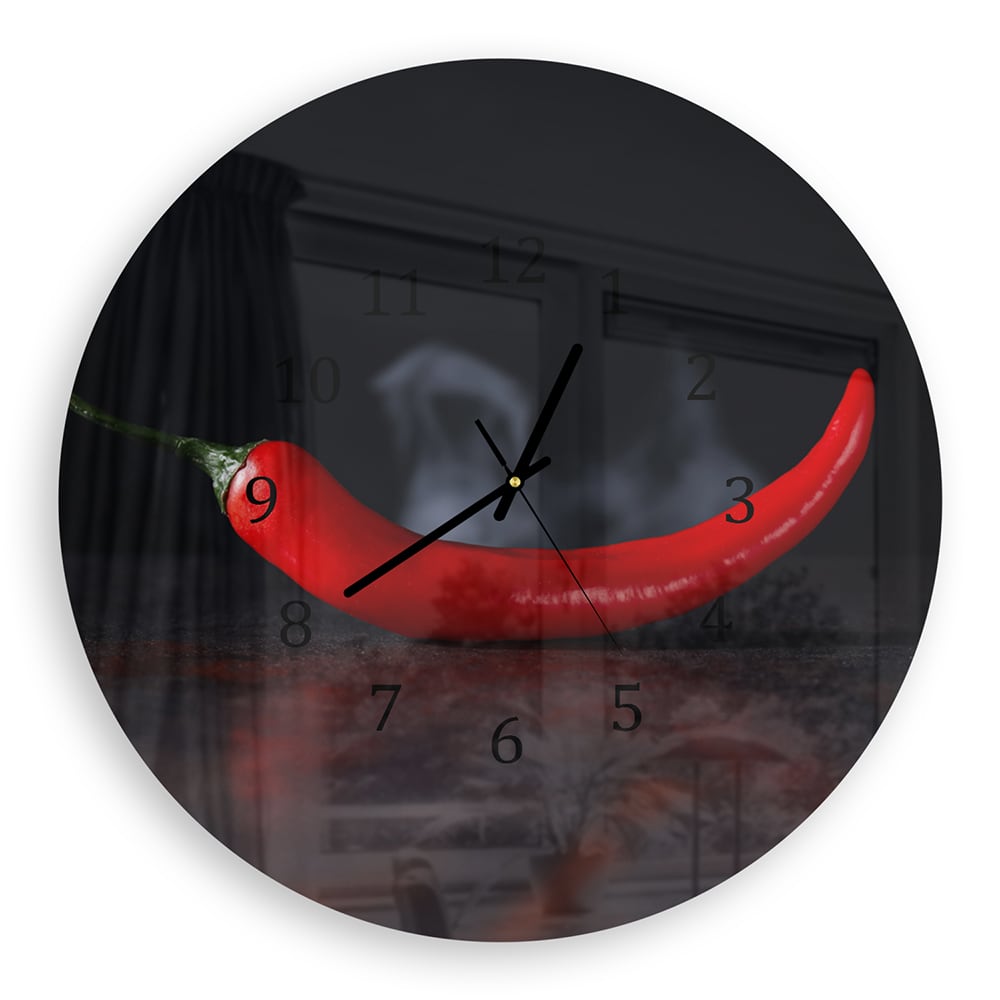 Wandklok Rond 30cm - Gehard Glas - Hete Peper