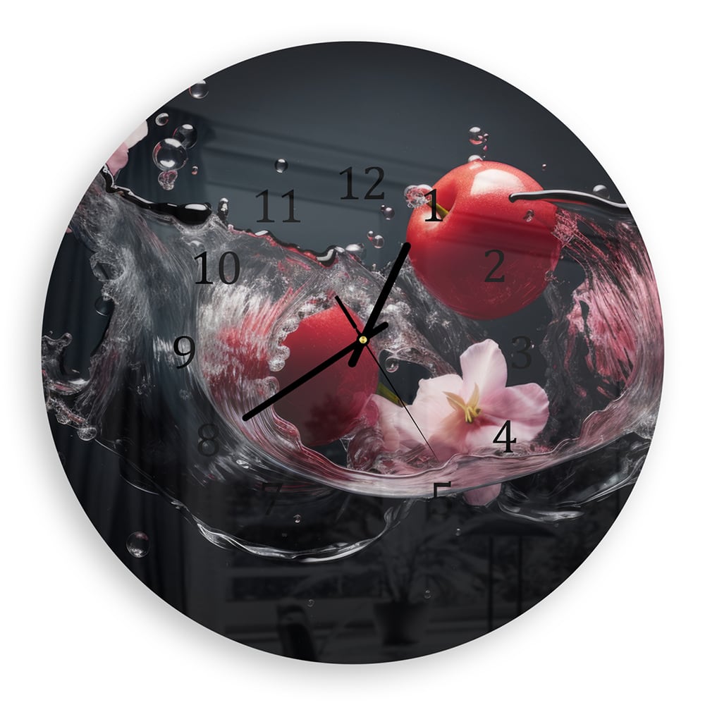 Wandklok Rond 30cm - Gehard Glas - Tomaten Splash