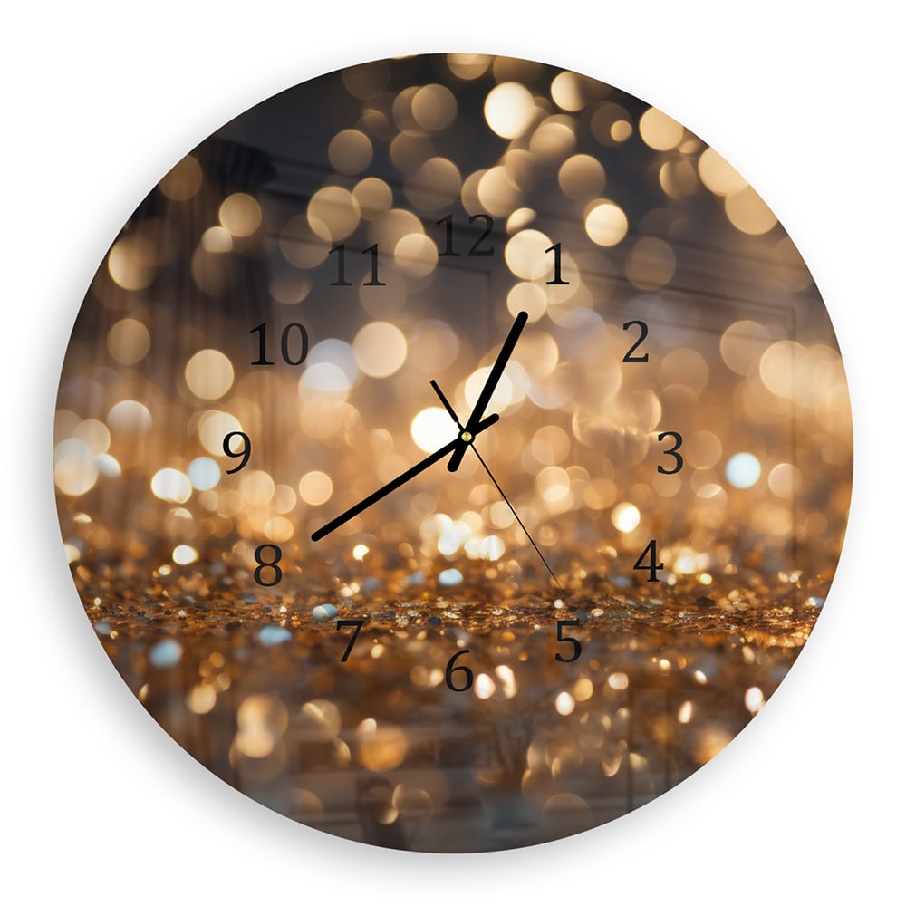 Wandklok Rond 30cm - Gehard Glas - Gouden Glitters