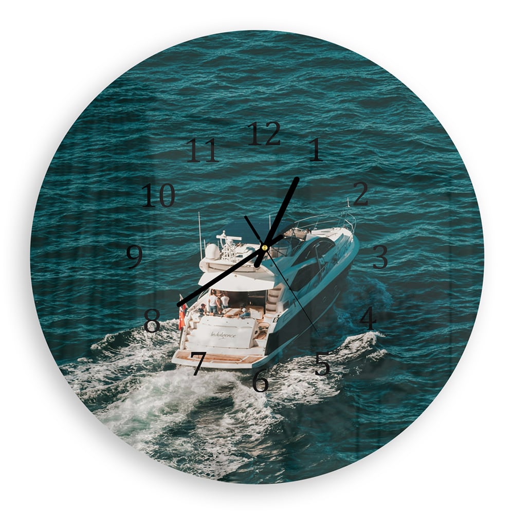 Wandklok Rond 30cm - Gehard Glas - Yacht op het water