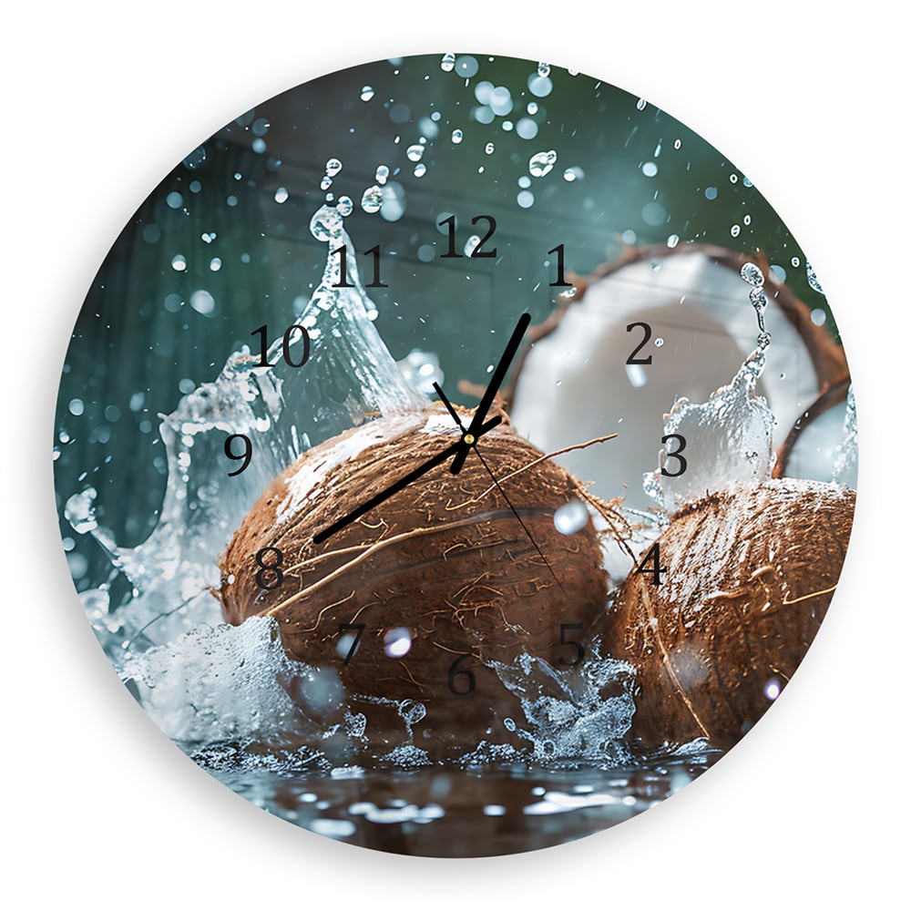 Wandklok Rond 30cm - Gehard Glas - Kokos Splash