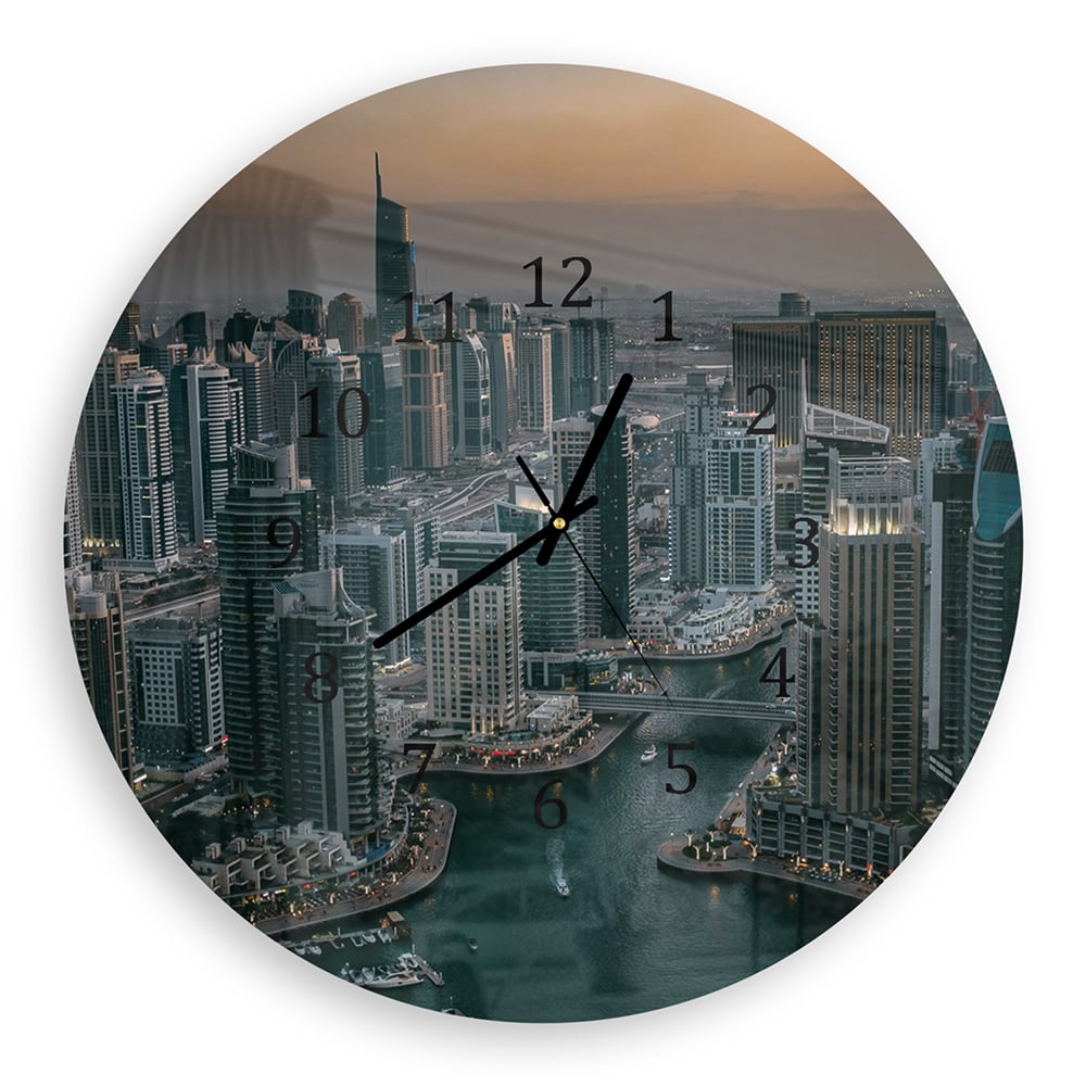 Wandklok Rond 30cm - Gehard Glas - Dubai Marina