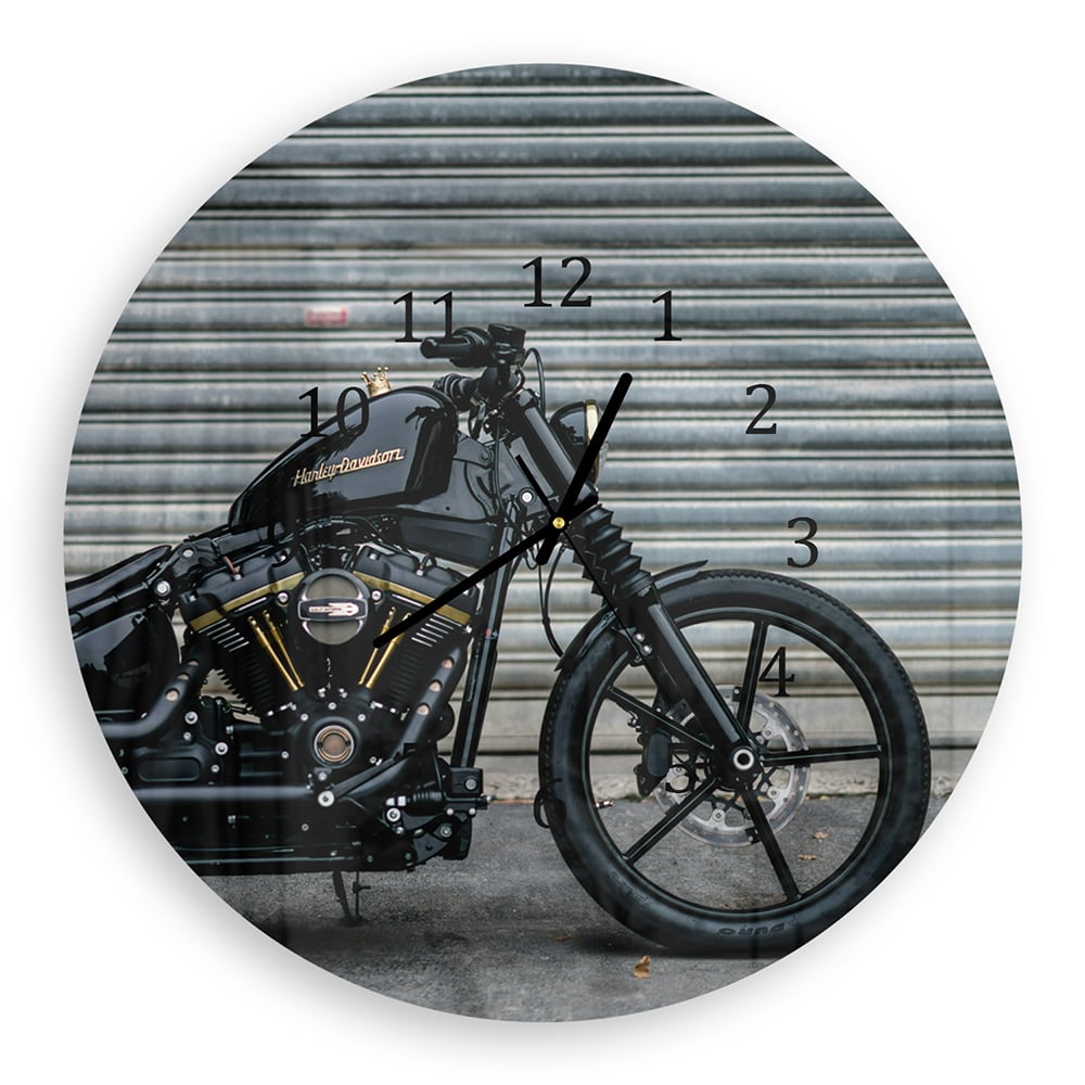 Wandklok Rond 30cm - Gehard Glas - Harley Davidson