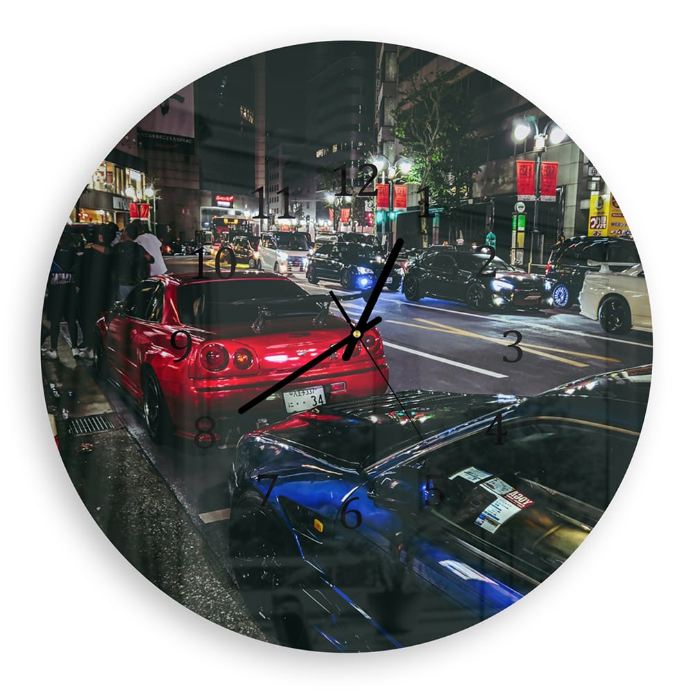 Wandklok Rond 30cm - Gehard Glas - Japanse Auto's