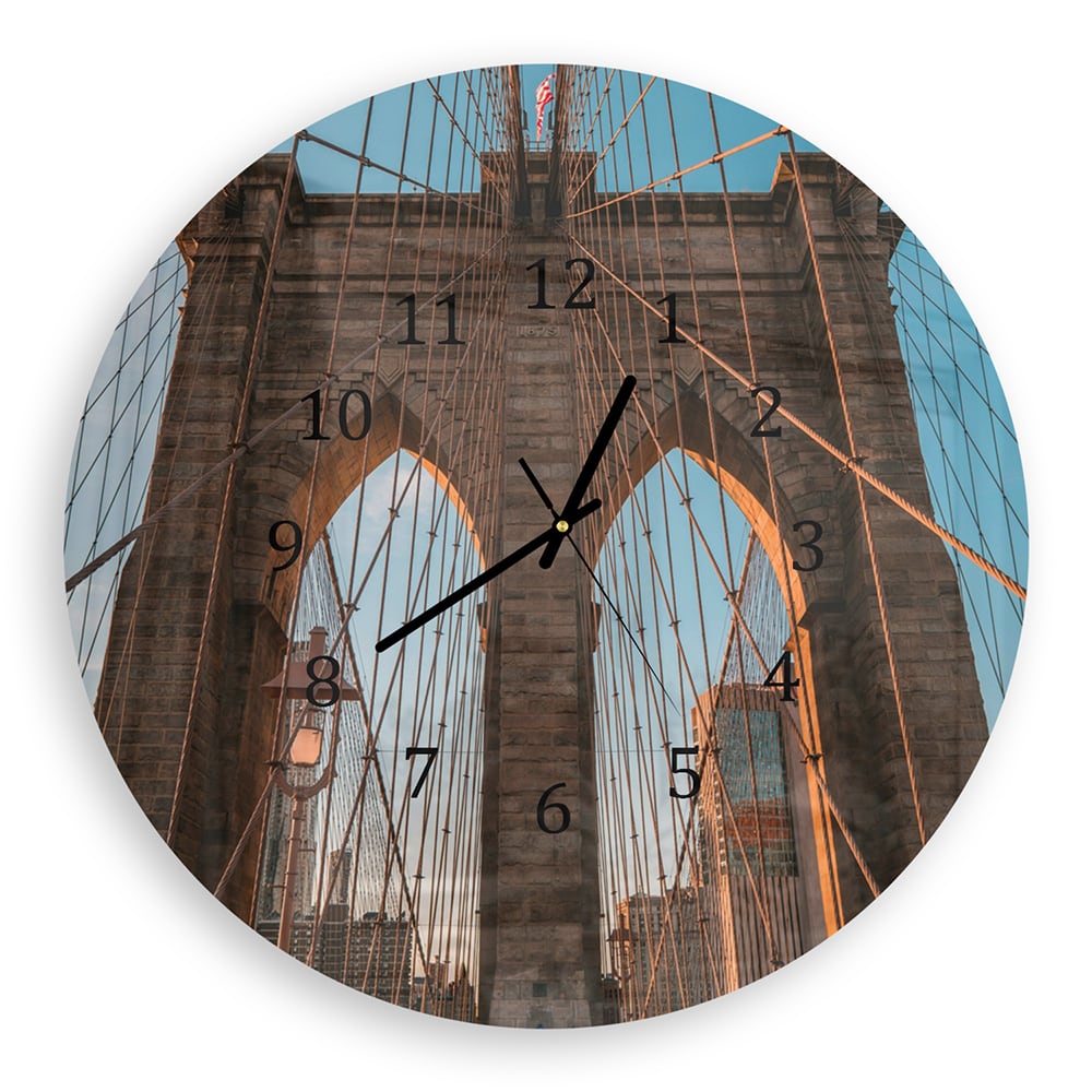 Wandklok Rond 30cm - Gehard Glas - Brooklyn Bridge