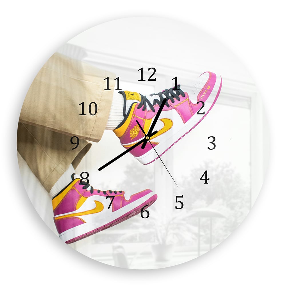 Wandklok Rond 30cm - Gehard Glas - Roze Jordans