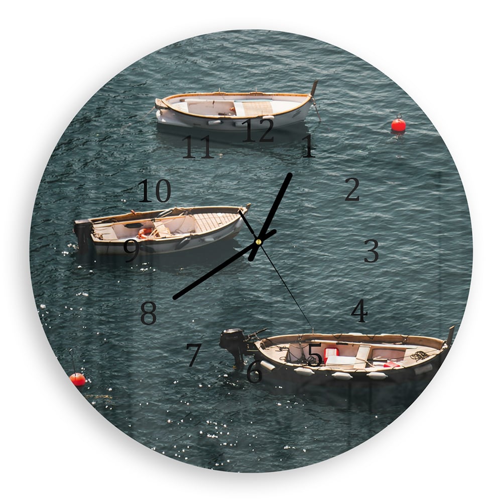 Wandklok Rond 30cm - Gehard Glas - Boten in het Water