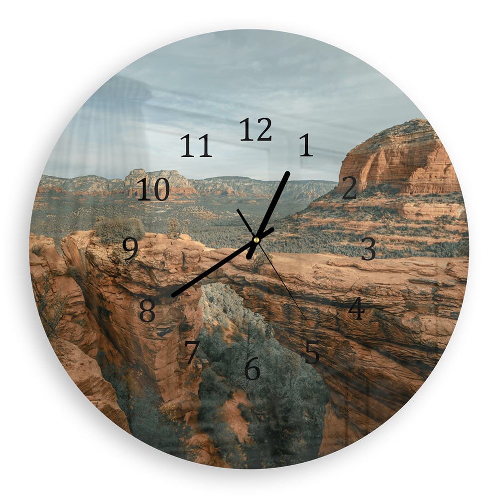 Wandklok Rond 30cm - Gehard Glas - Rotsen in de Canyons