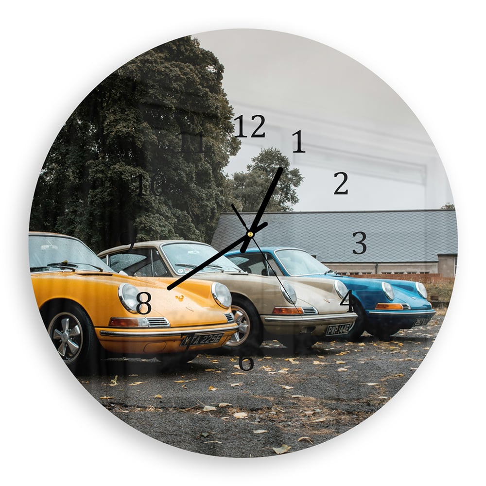 Wandklok Rond 30cm - Gehard Glas - Porsche 911 1970