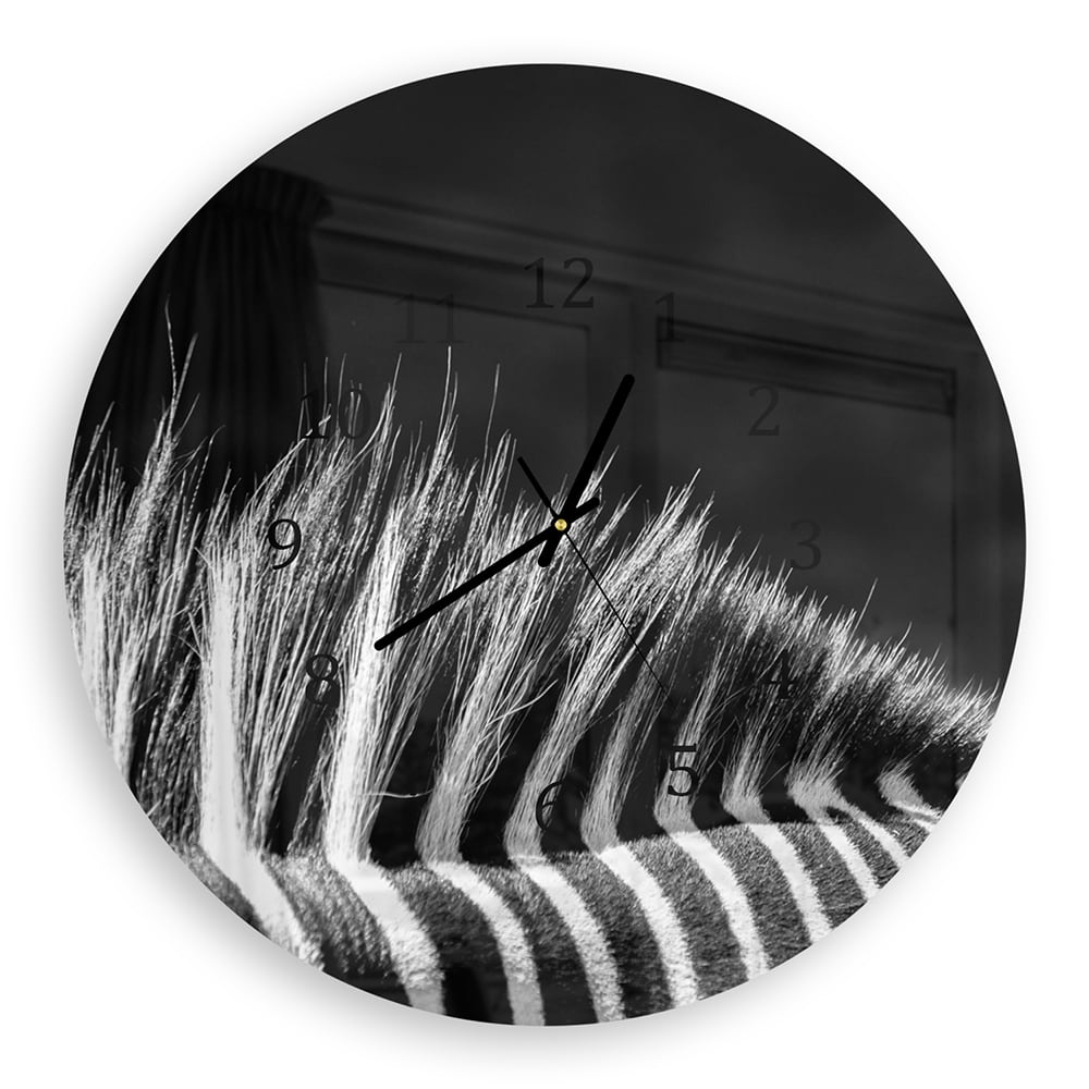 Wandklok Rond 30cm - Gehard Glas - Zwart-Wit Zebra