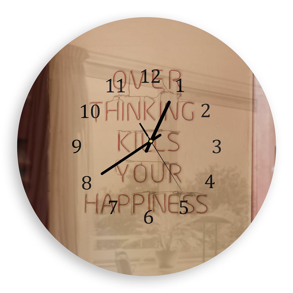 Wandklok Rond 30cm - Gehard Glas - Overthinking Kills Your Happines