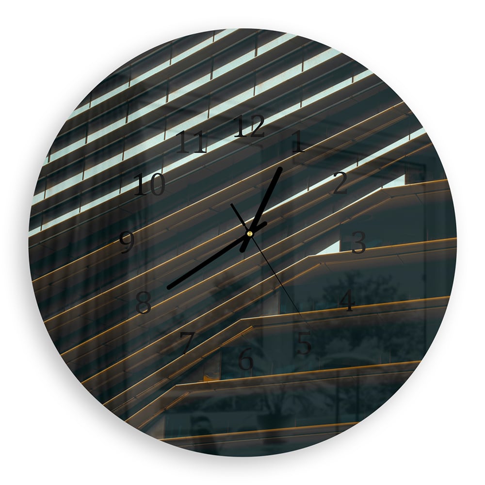 Wandklok Rond 30cm - Gehard Glas - Close-up van Gebouw