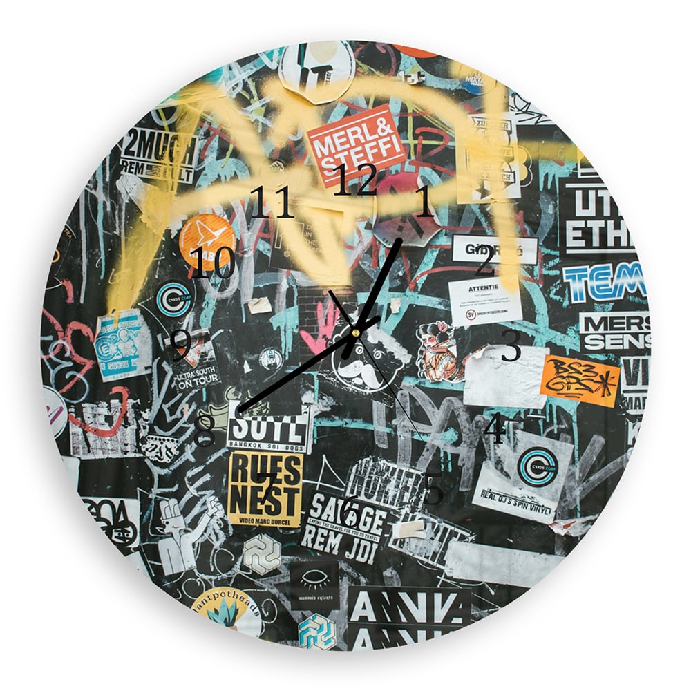 Wandklok Rond 30cm - Gehard Glas - Muur Veel Stickers