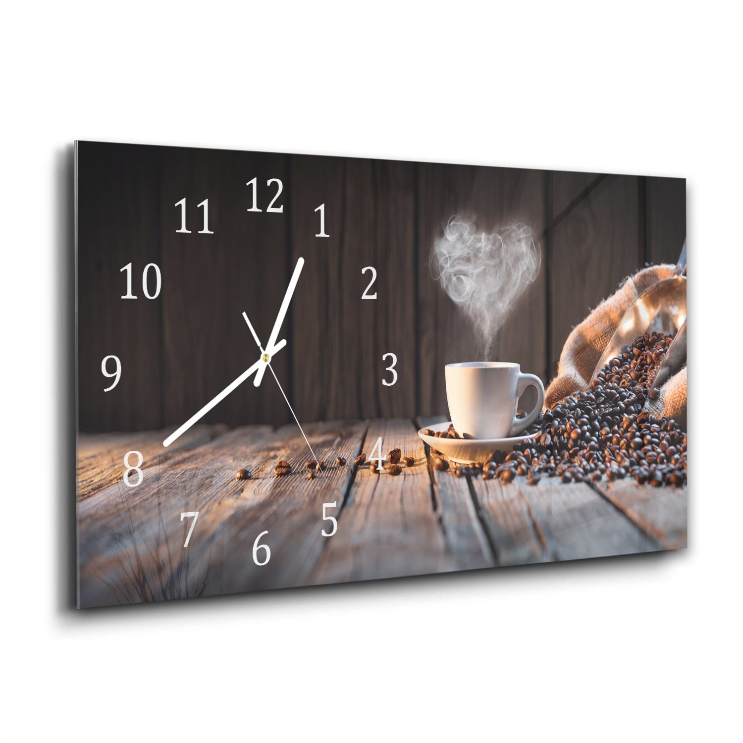 Wandklok 60x30 - Gehard Glas - Koffie Moment