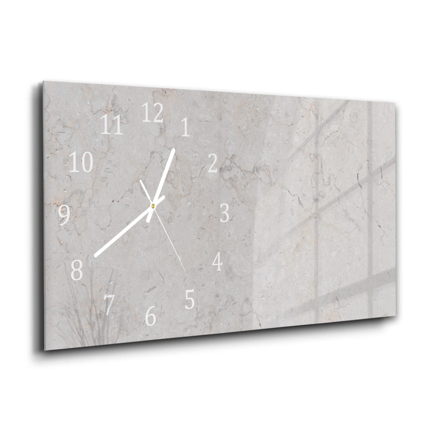 Wandklok 60x30 - Gehard Glas - Klassieke Beige Marmer