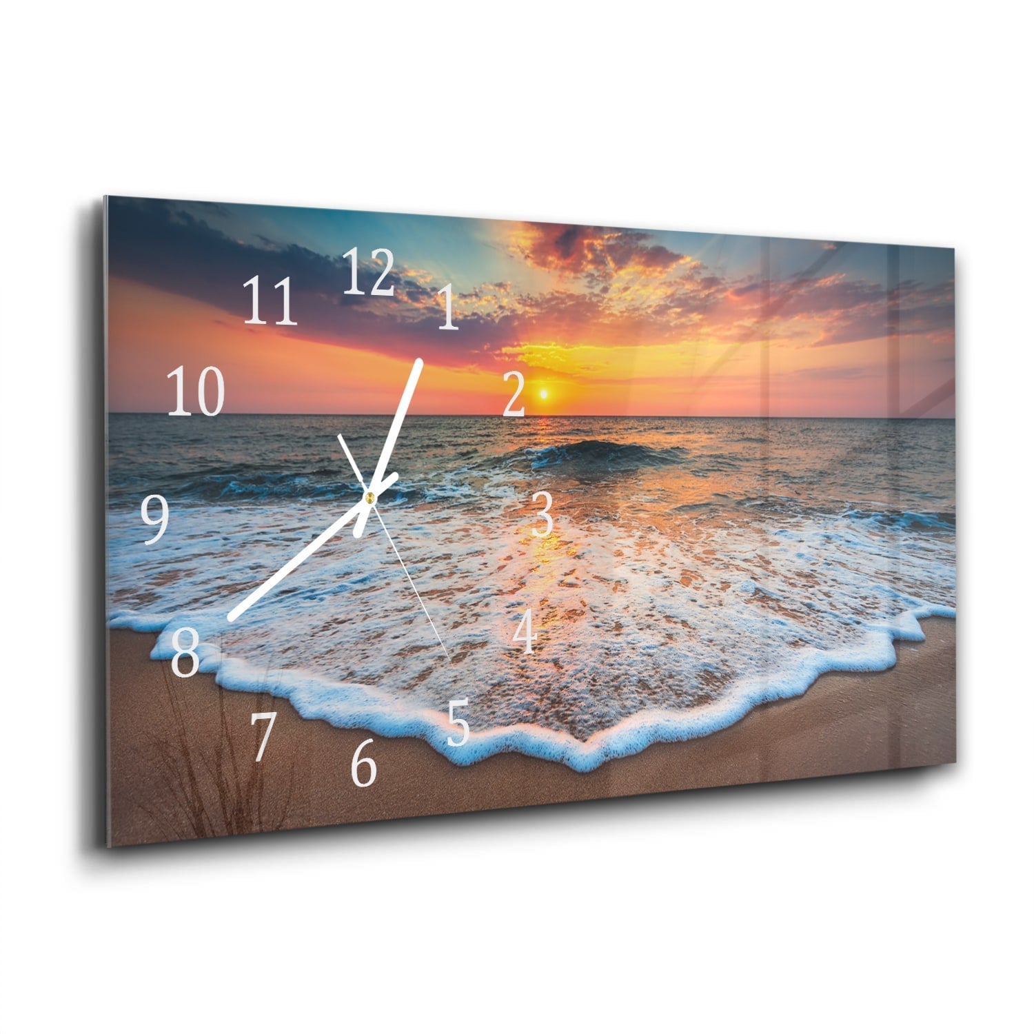 Wandklok 60x30 - Gehard Glas - Zonsopkomst Aan Zee